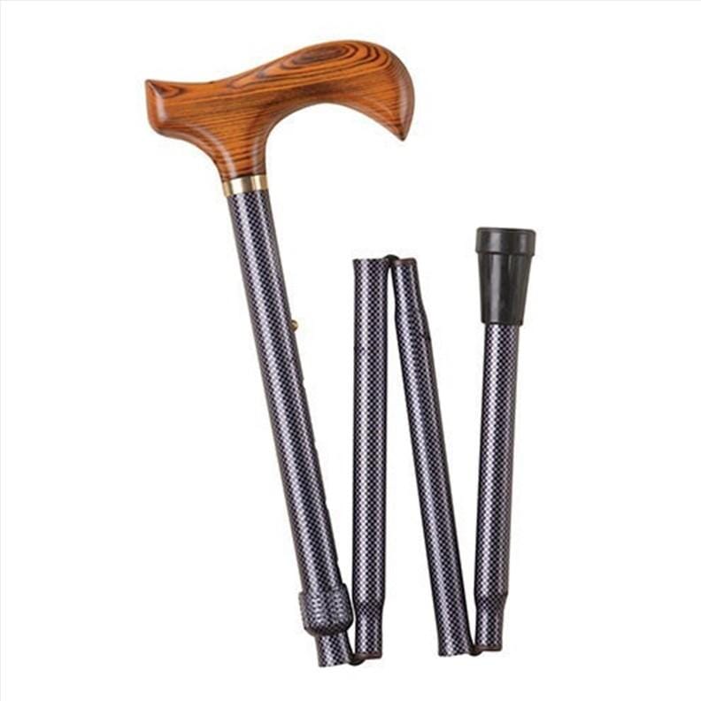 Canne de marche pliable - Noire quadrillée