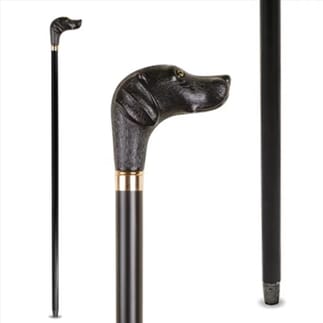 Canne dÃ©corative en bois - pommeau Labrador
