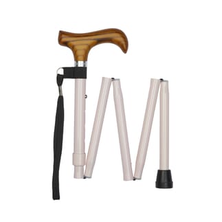 Canne pliante avec poignée Derby Rose pastel