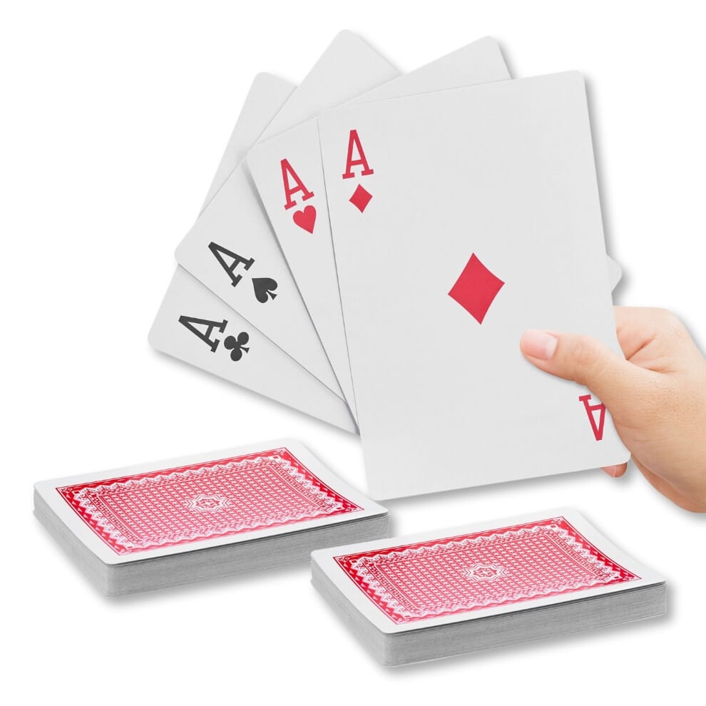 Lot de 2 jeux de cartes à jouer surdimensionnées