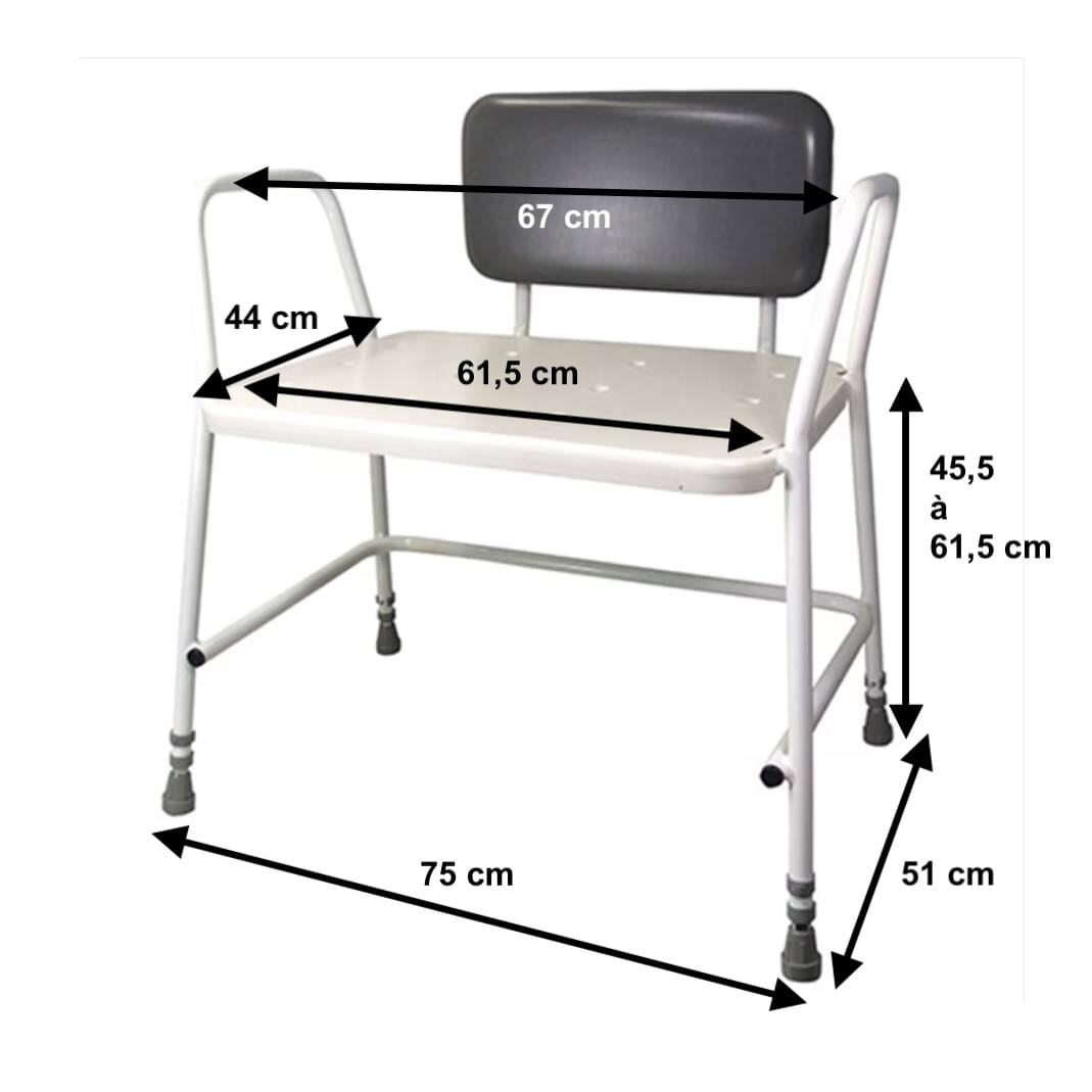 Chaise de douche bariatrique XL