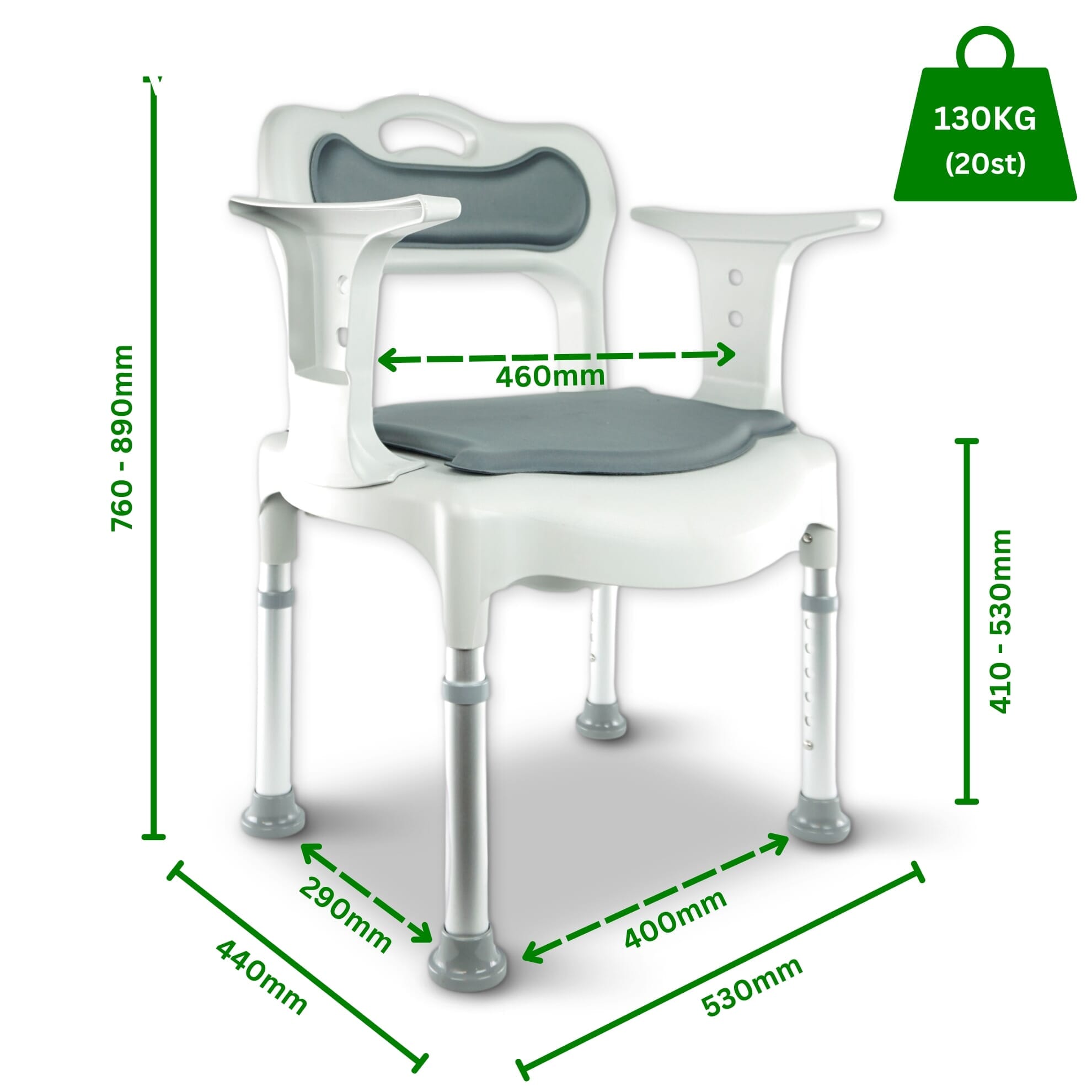 Chaise de douche et de toilette Aquarius