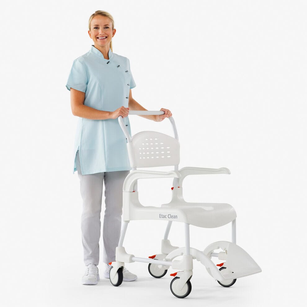 Chaise de douche et de toilettes Etac Clean blanche