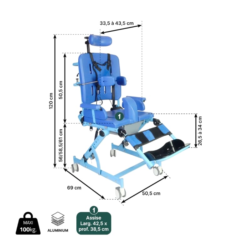 Chaise de douche et de toilettes Pelican