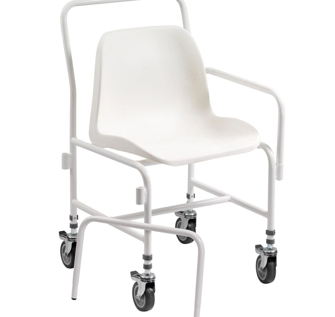 Chaise de douche hauteur ajustable avec roulettes - Tilton