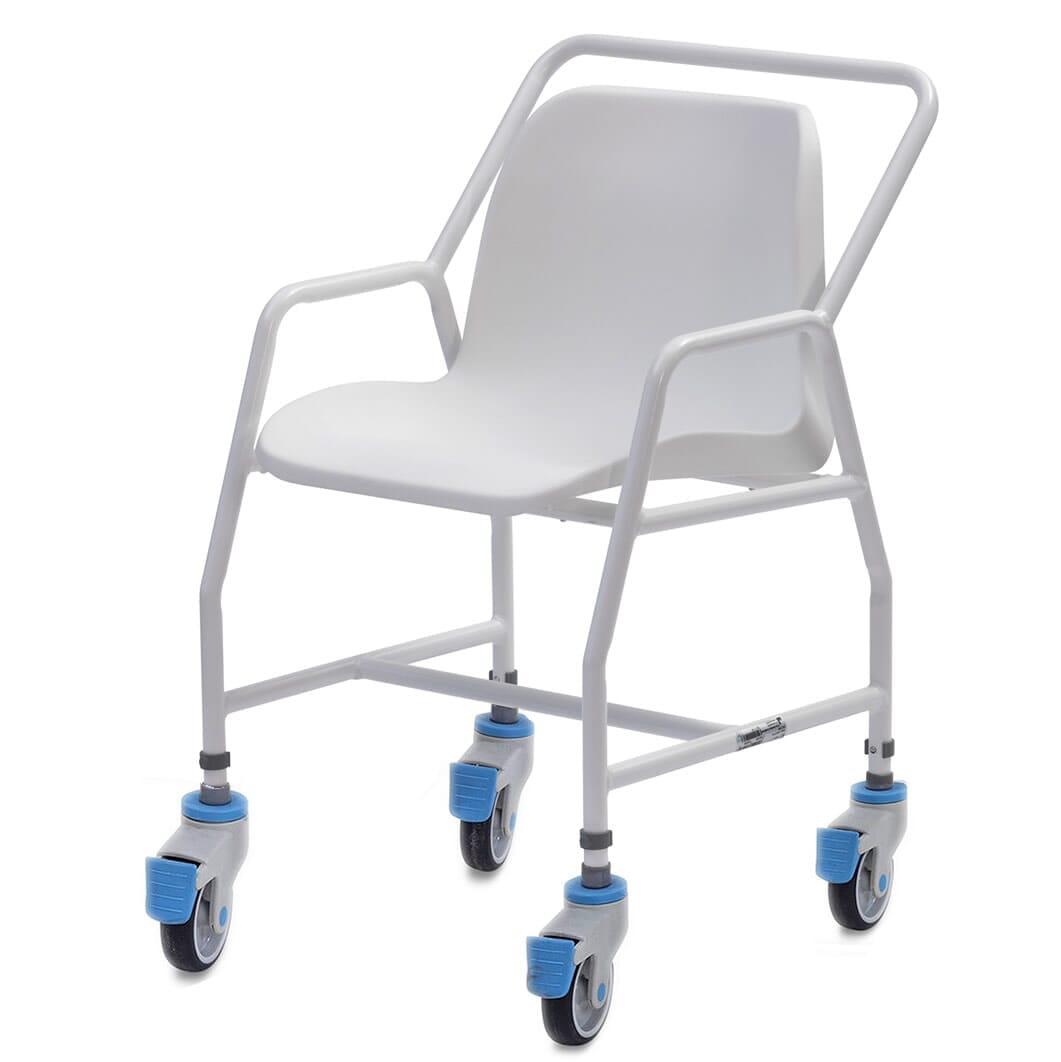 Chaise de douche hauteur ajustable avec roulettes - Tilton
