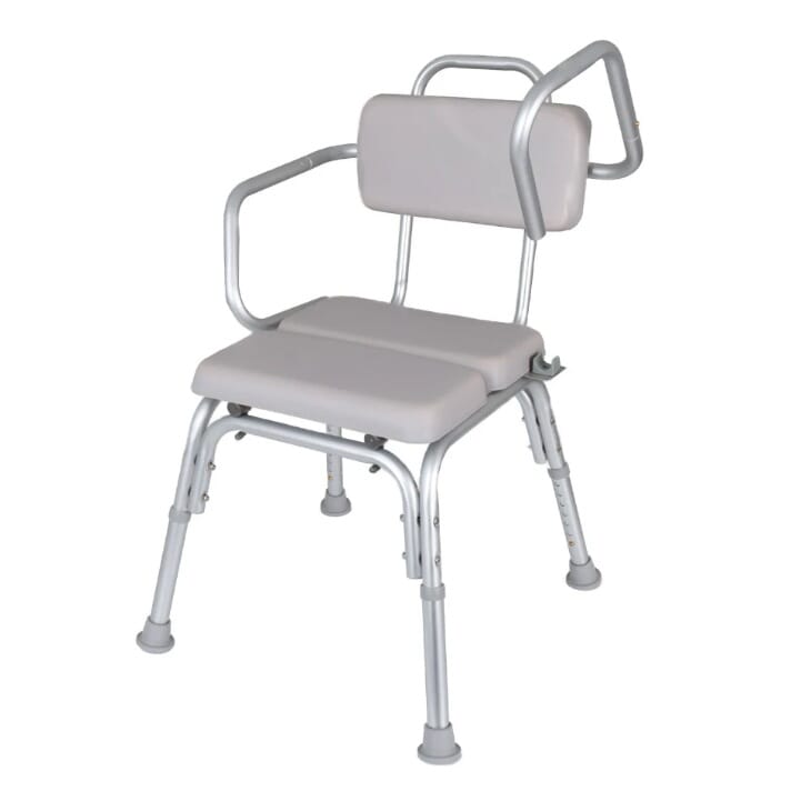 Chaise de douche légère rembourrée avec découpe