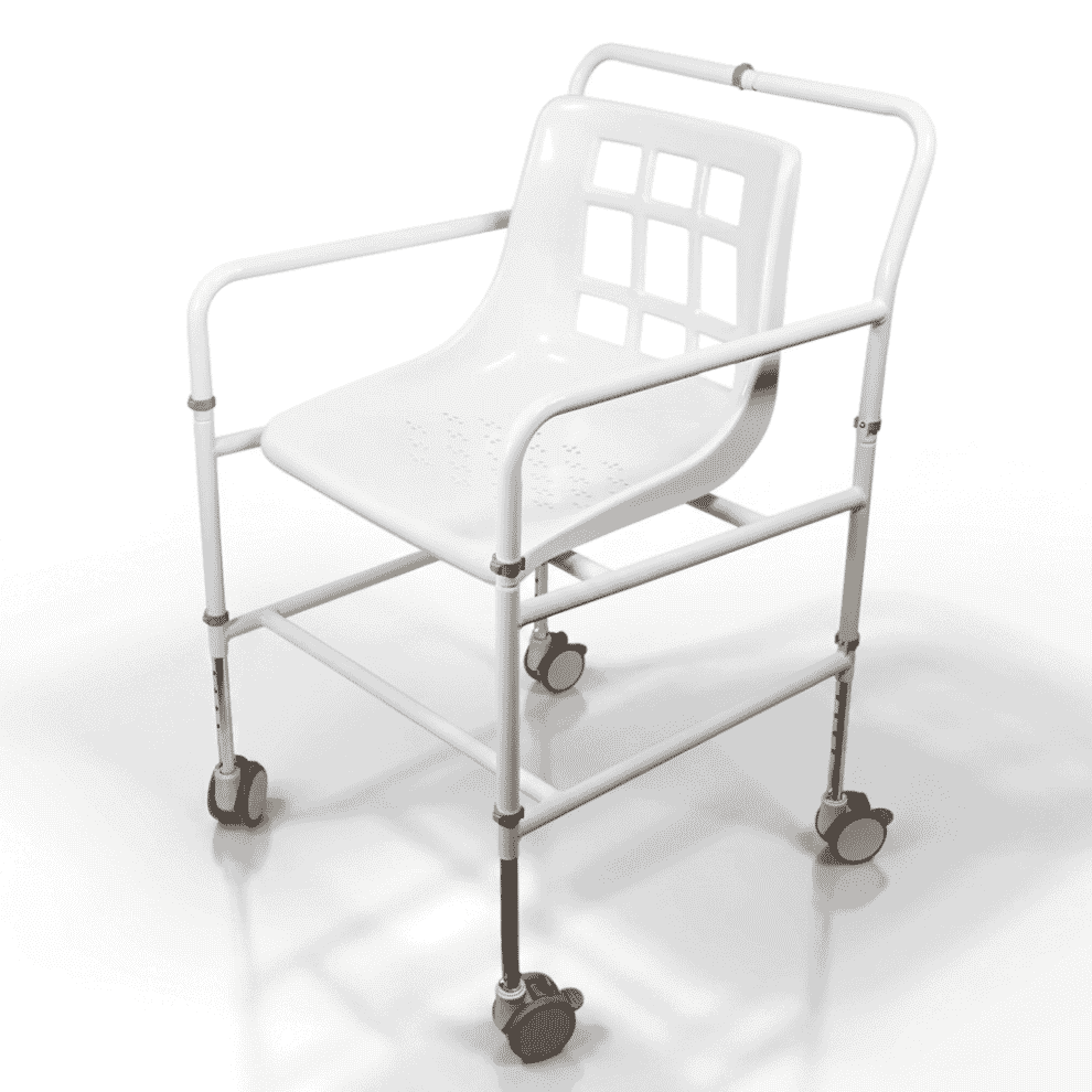 Chaise de douche mobile en aluminium