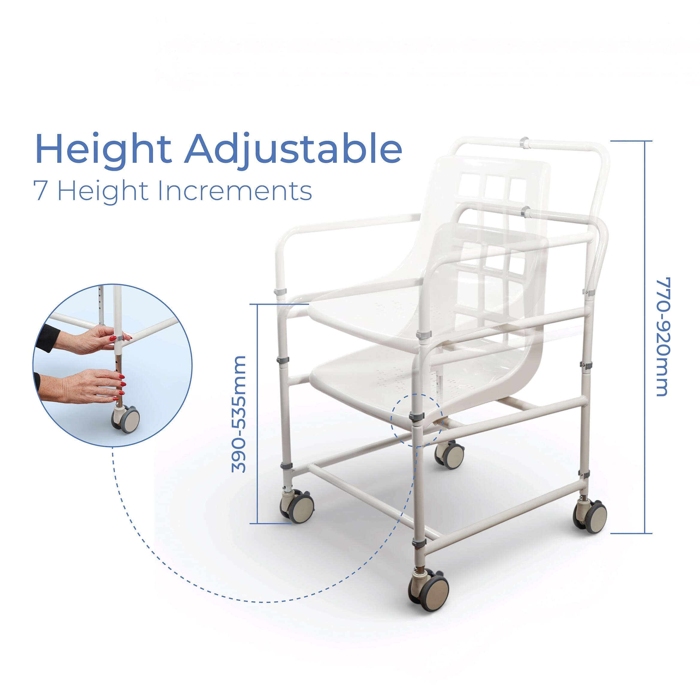 Chaise de douche mobile en aluminium