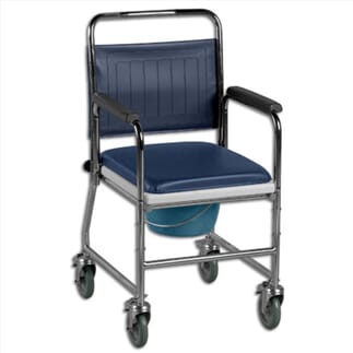 Chaise garde-robe roulante en chrome Cuvette ronde