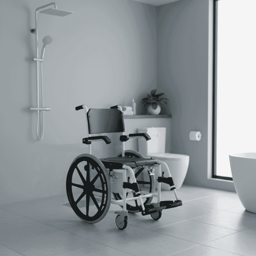 Chaise percée de douche autopropulsée