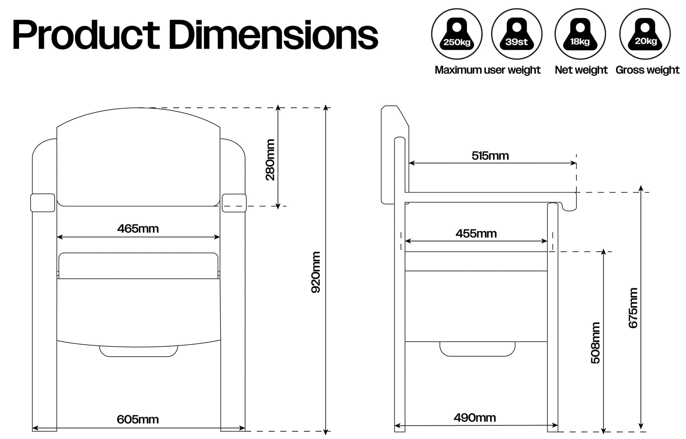 Chaise percée de luxe en bois