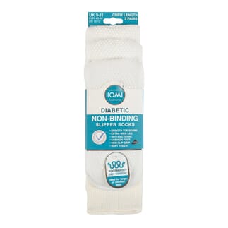 Lot de 3 paires de chaussettes antidérapantes pour diabétiques Taille 43/46 - Blanc