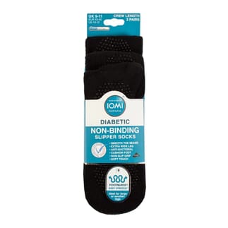 Lot de 3 paires de chaussettes antidÃ©rapantes pour diabÃ©tiques Taille 43/46 - Noir