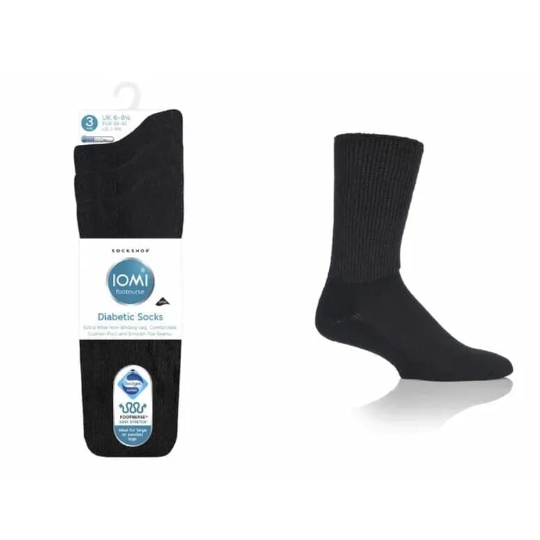 Lot de 3 de paires de chaussettes pour diabétiques avec semelle rembourrée