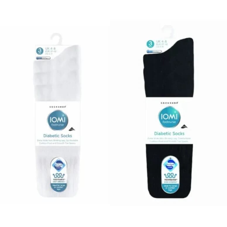 Lot de 3 de paires de chaussettes pour diabétiques avec semelle rembourrée