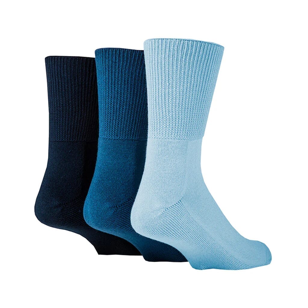 View Lot de 3 paires de chaussettes en bambou pour diabétiques Taille 4750 Bleu information