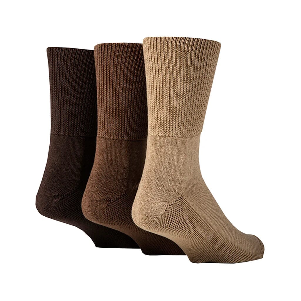 View Lot de 3 paires de chaussettes en bambou pour diabétiques Taille 4346 Marron information