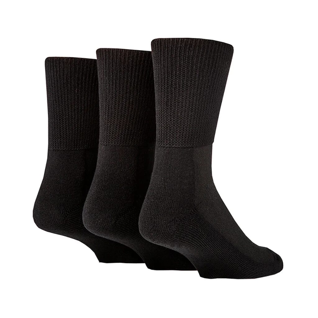 View Lot de 3 paires de chaussettes en bambou pour diabétiques Taille 4346 Noir information