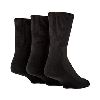 Lot de 3 paires de chaussettes en bambou pour diabÃ©tiques Taille 47/50 - Noir