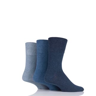 Lot de 3 paires de chaussettes non comprimantes pour diabétiques Taille 47/50 - Bleu
