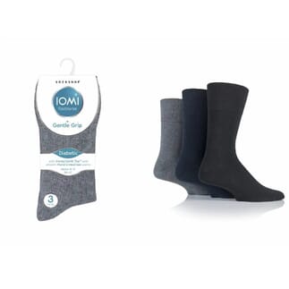 Lot de 3 paires de chaussettes non comprimantes pour diabétiques Taille 39/45 - Noir/Marine/Gris