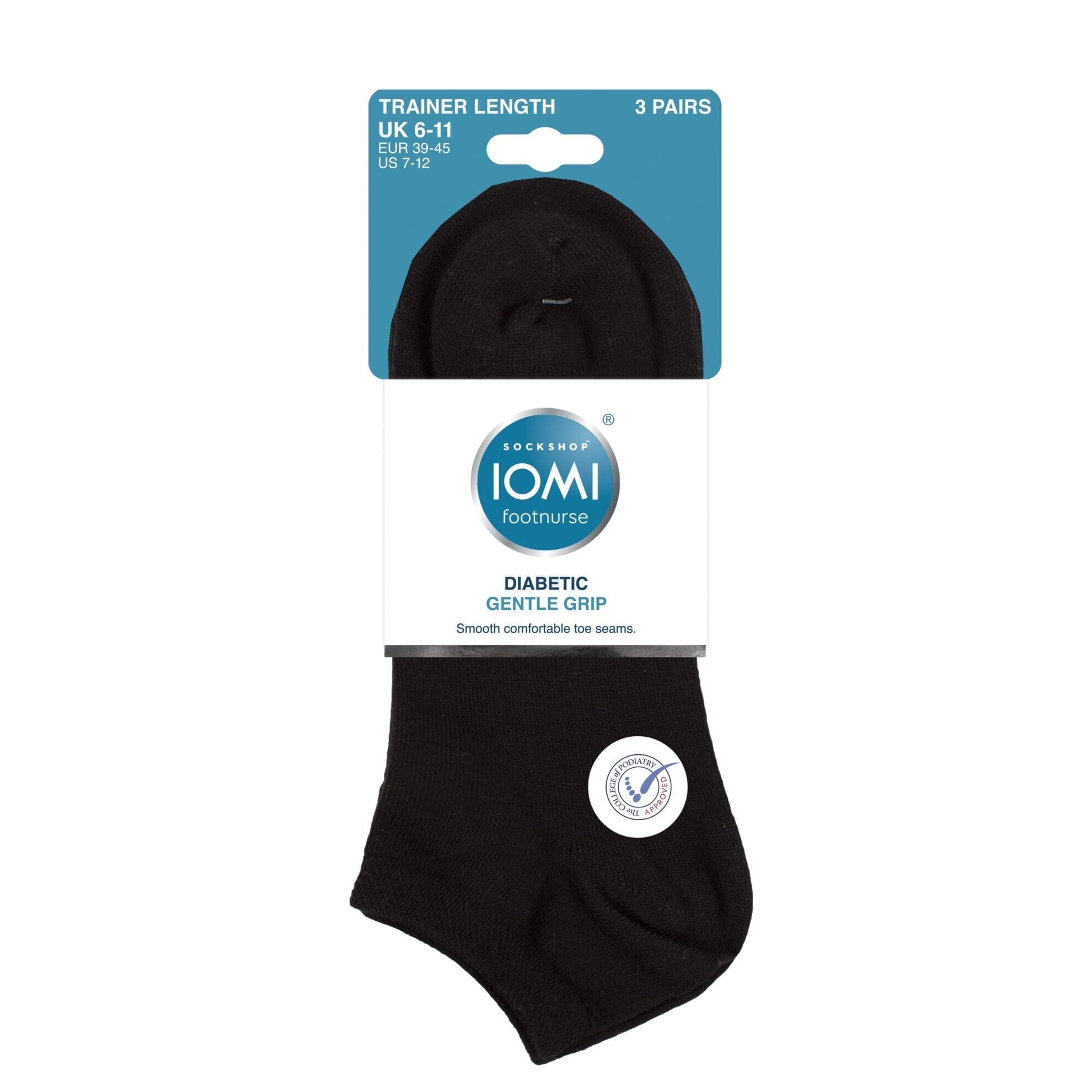 Lot de 3 paires de chaussettes basses pour diabétiques