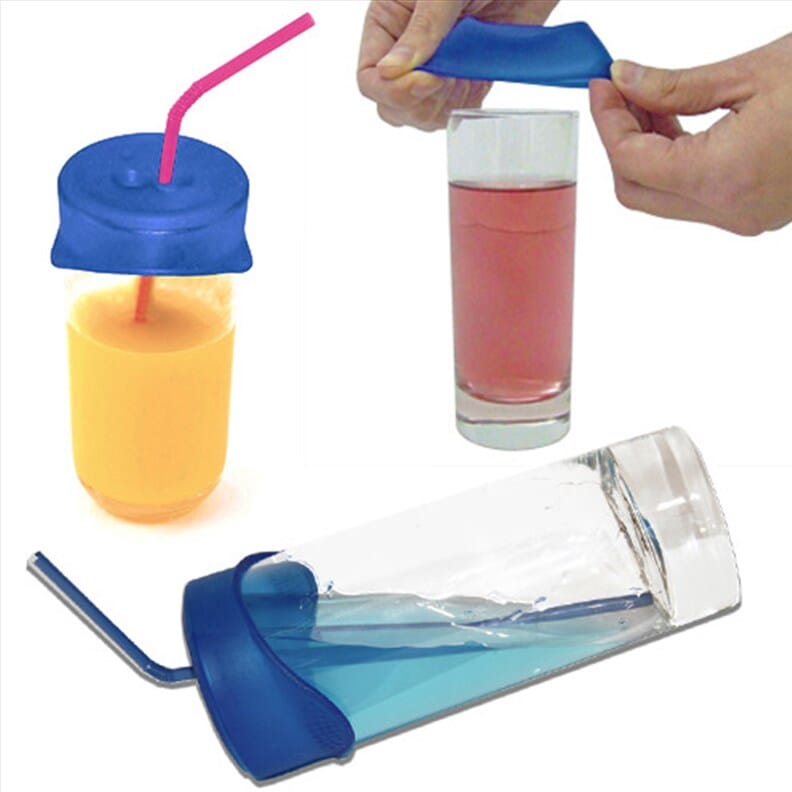 Couvercle en silicone extensible réutilisable Safesip - Bleu