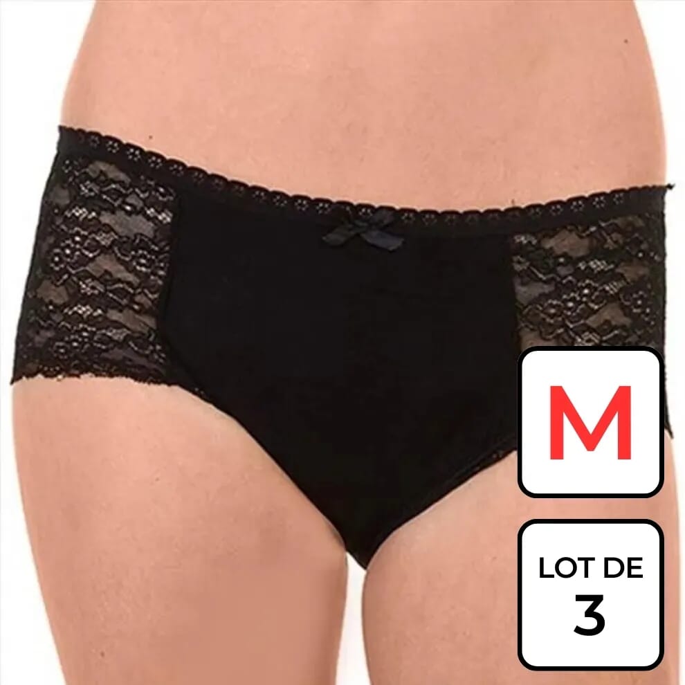 Culotte en dentelle - incontinence - Noir