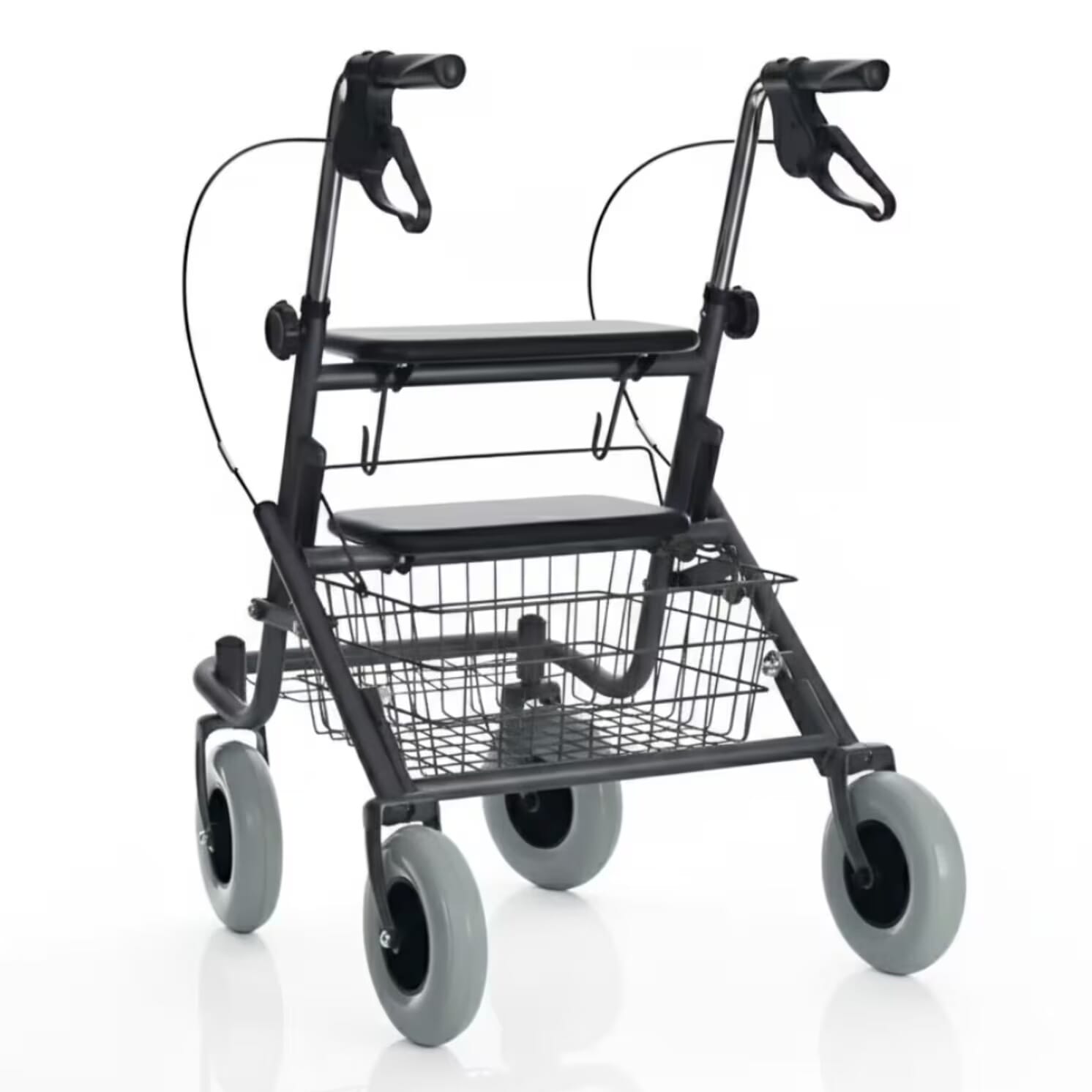 Déambulateur 4 roues avec siège et panier