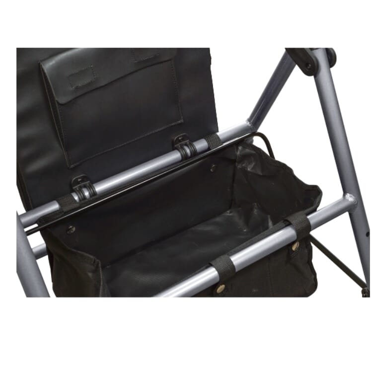 Déambulateur 4 roues compact et léger avec sac - Argenté