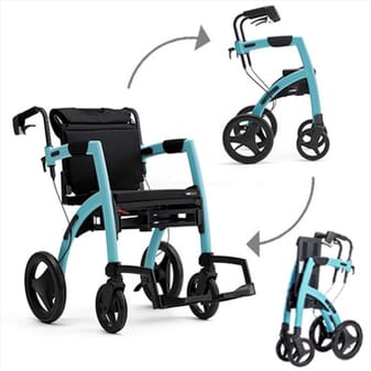 Rollz Motion - rollator et chaise roulante - Bleu