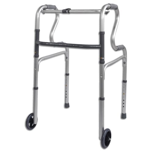 Déambulateur pliant à roulettes ajustable en hauteur