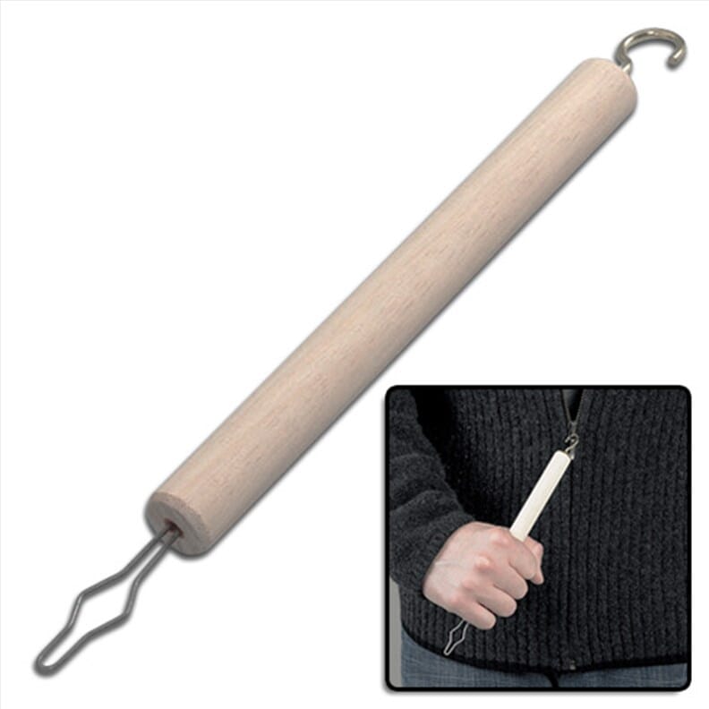 Enfile-bouton en bois avec crochet pour fermeture éclair