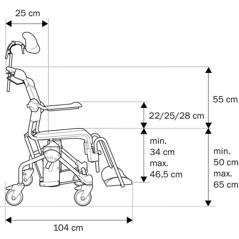 Fauteuil de douche ETAC Swift Mobil Tilt-2 inclinable