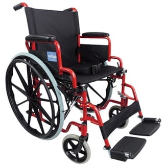 Fauteuil roulant en acier Rouge