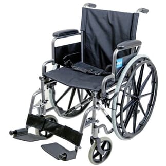 Fauteuil roulant en acier Gris
