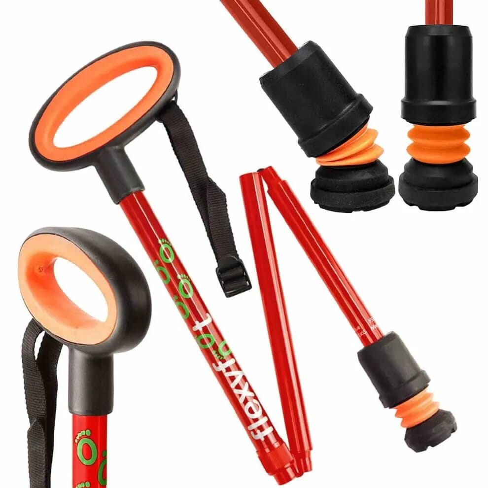 Canne Pliable Flexyfoot à absorption de chocs - Poignée Ovale