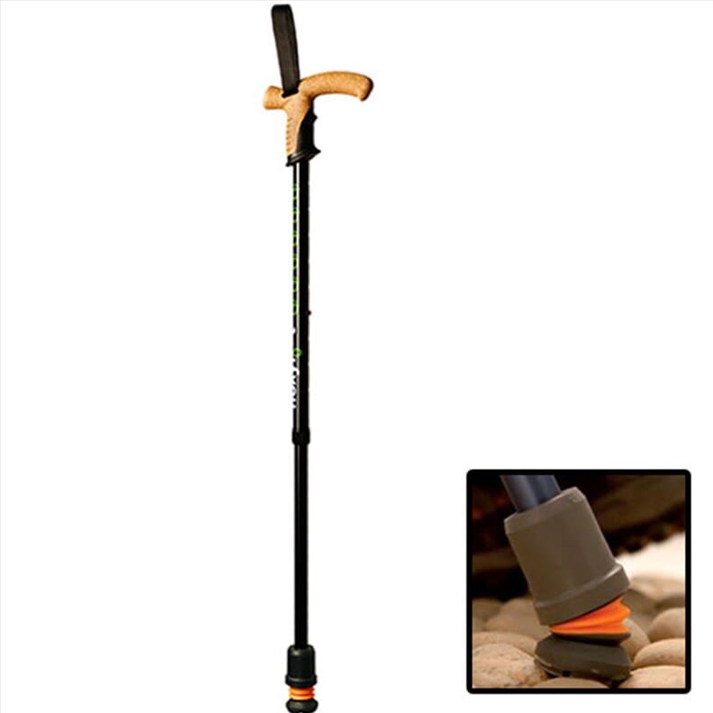 Canne de marche Flexyfoot avec poignée liège - noir