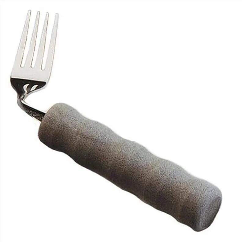 Fourchette coudée légère avec manche en mousse