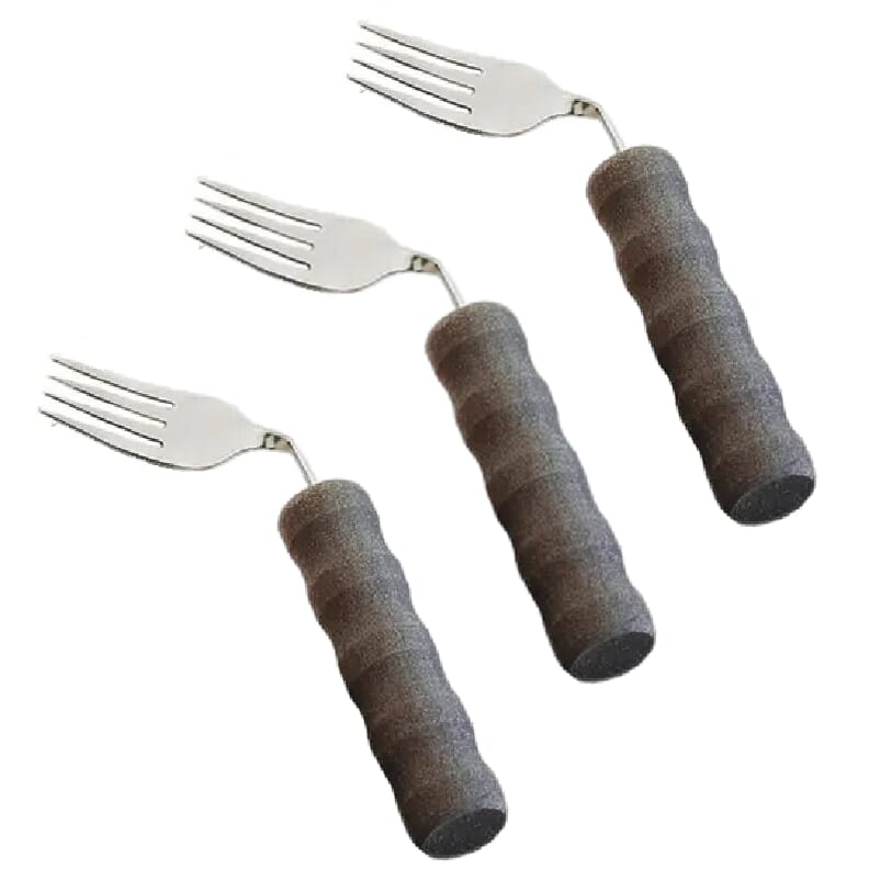 Fourchette coudée légère avec manche en mousse