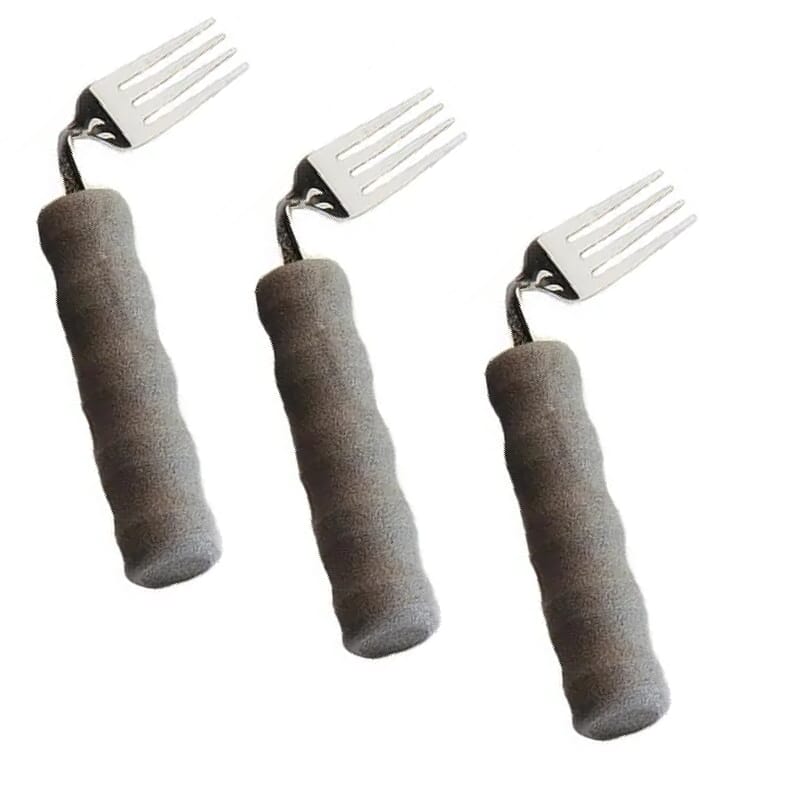 Fourchette coudée légère avec manche en mousse