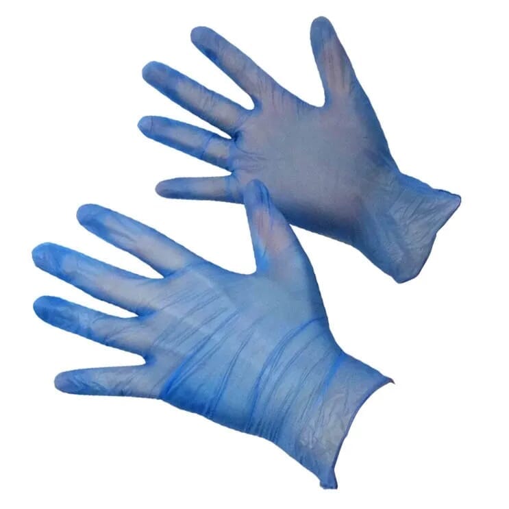 Gants en vinyle bleu