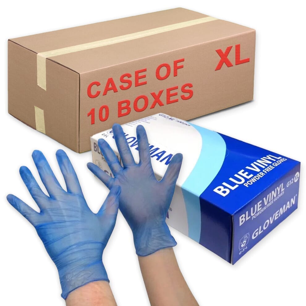 Gants en vinyle bleu