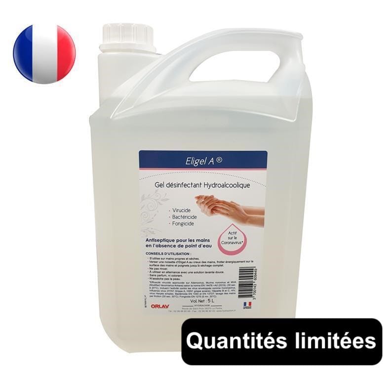 Gel hydroalcoolique Eligel - 5 litres