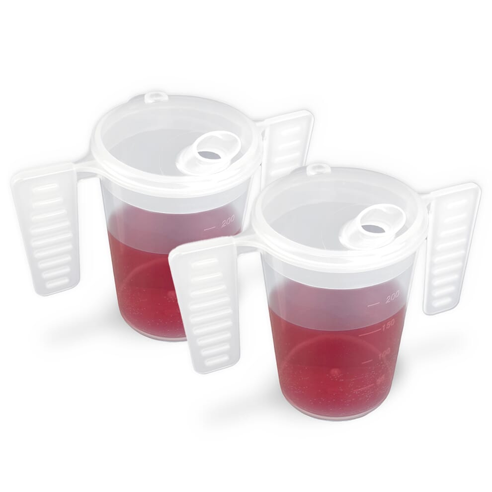 Gobelet d'alimentation avec poignées en ailette