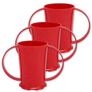 Gobelet graduÃ© 2 anses Rouge / Lot de 3