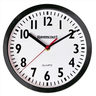 Horloge grand format - facile à voir - Noir - large - Version standard