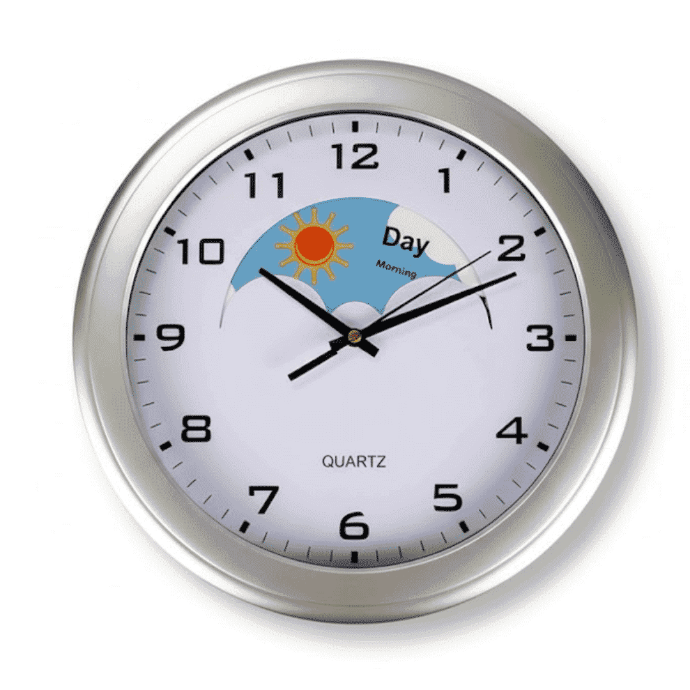 Horloge jour et nuit adaptée aux troubles cognitifs