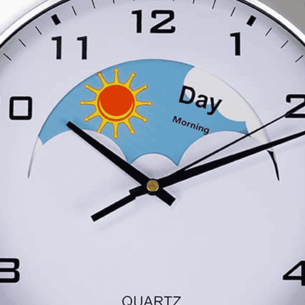 Horloge jour et nuit adaptée aux troubles cognitifs